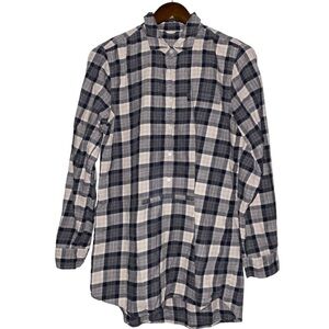 J. Crew‎ Flannel Plaid Popover Tunic Women S Chore Utility Cabincore Cotton